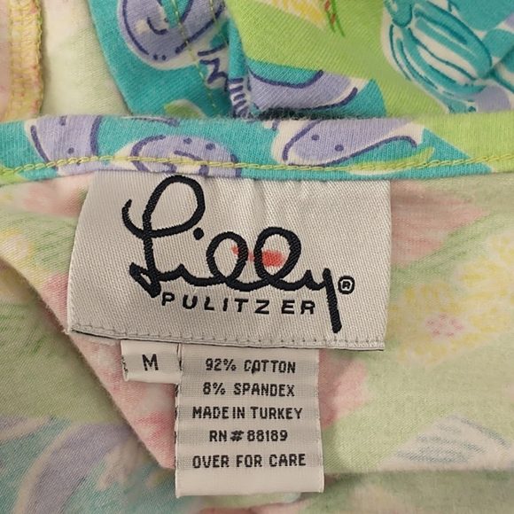 Lilly Pulitzer Cotton Wrap Midi Dress Bright Colorful Print Comfortable Stretch - Picture 7 of 12